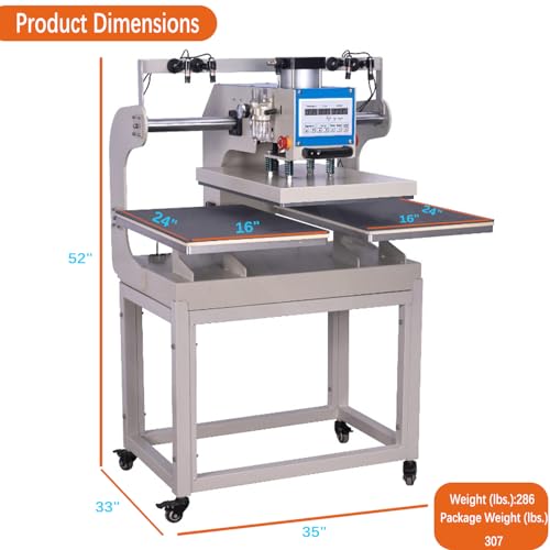 Prensa de calor neumática 16x24 dual con compresor 110V miniatura 2