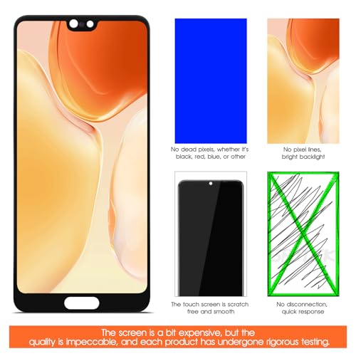Écran LCD de rechange pour Huawei P20 noir ajustement précis AGCUT - 6