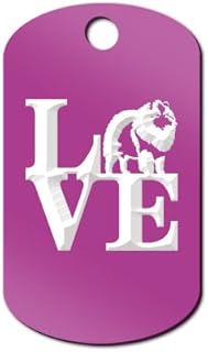 Mister Petlife Love Keeshond Engraved Keychain/GI Tag Park v2 Kees Purple