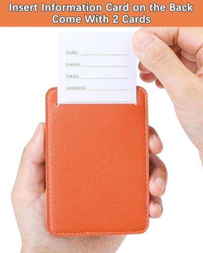 Image of Teskyer Luggage Tags, Thick & Durable, Easy to Identify, Privacy Protection, TSA Approved Travel Essentials Suitcase Tags - 4 Pack, Orange
