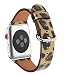 Apple Watch Band 38mm, WFEAGL Retro Top Grain Genuine Leather Band Replacement Strap with Stainless Steel Clasp for iWatch Series 3,Series 2,Series 1,Sport, Edition (Leopard Band+Silver Buckle)