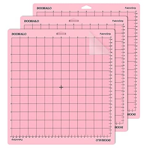 DOOHALO Cutting Mat for Cricut Maker and Cricut Explore Air2/One Smart Cutting Machine Expression 12X12 inch 3 Pack Replacement Fabric Grip Adhesive Vinyl Mats Cover