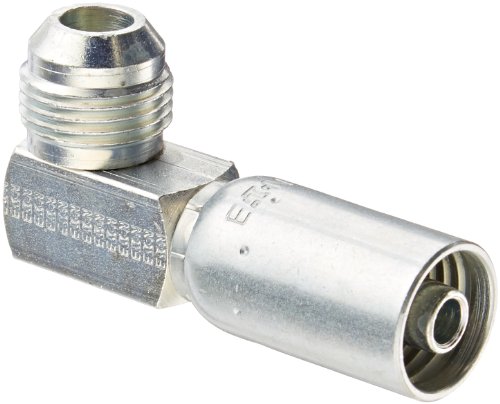 Image of EATON Weatherhead Coll-O-Crimp 06U-X60 90 Degree Male Rigid Elbow Fitting, SAE 37 Degree, Low Carbon Steel, 3 /8 inch Hose ID, 5 /8 inch Tube Size