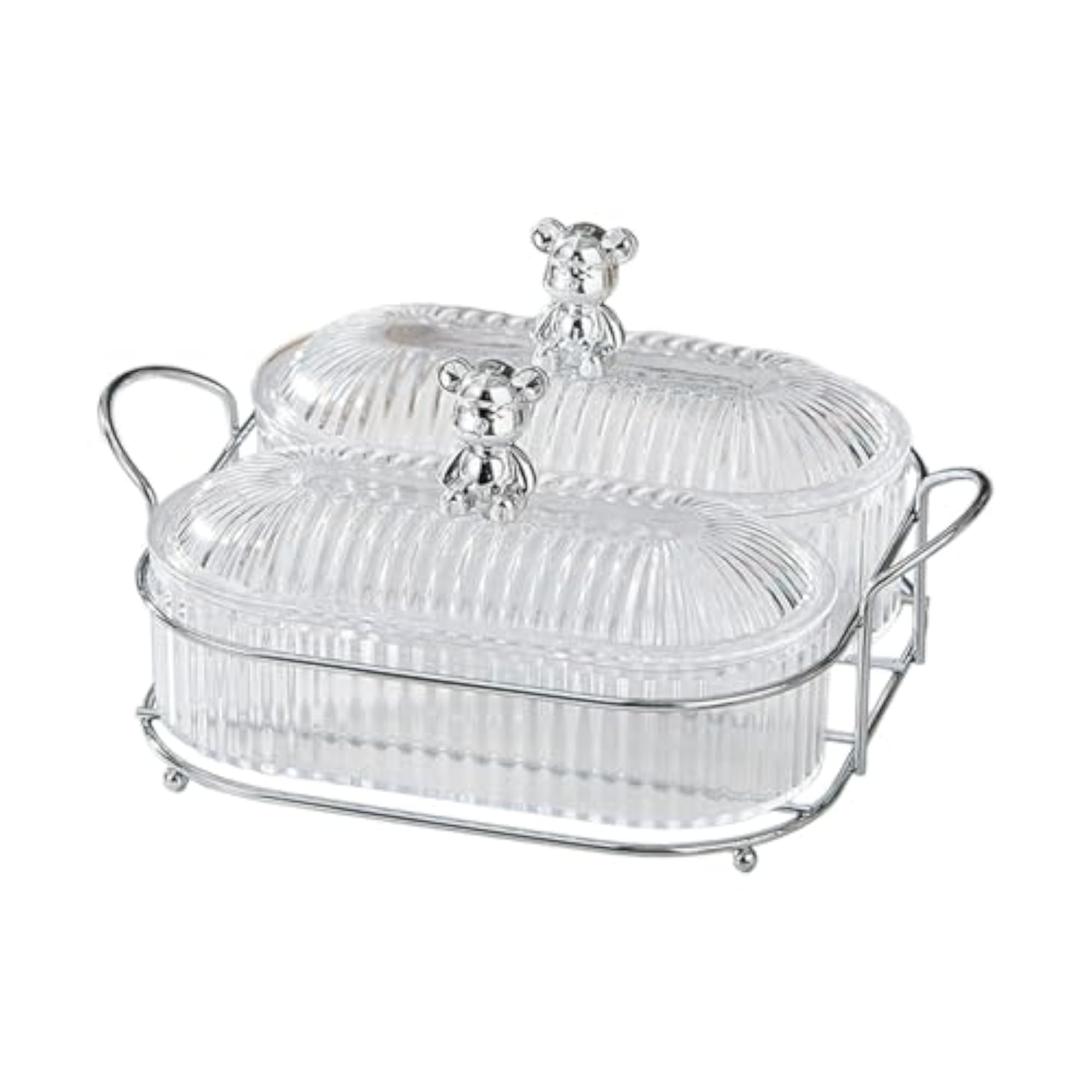 Divided Snack Serving Bowls with Handle for Dried Fruits