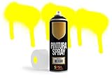 Pintura fluorescente tanto para exterior como interior Spray fluorescente color Amarillo, para madera metal cartón piedra plásticos