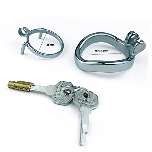 貞操帯男性 ペニス トレーニングリング ステンレス鋼コックリング ボールストレッチリングペニスエクササイズ ダブルペニスリング 錠付貞操ケージ 拘束具 SM セックスおもちゃ… - 画像2