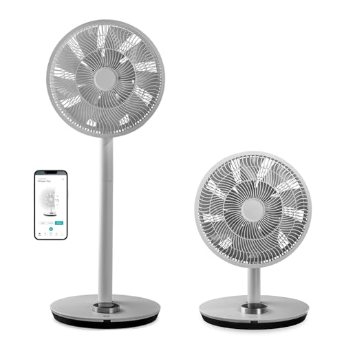 Duux Whisper Flex Smart standing fan | Control via remote control & smartphone | Height adjustable 51-88cm | Quiet fan with night mode and timer| Grey | DXCF19UK.