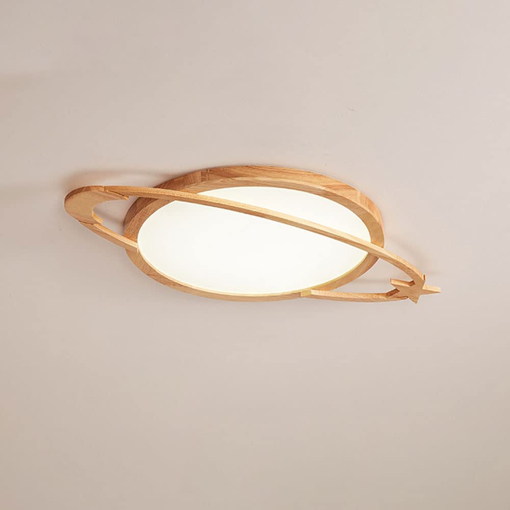 Plafonnier à encastrer de couleur bois LED rond plat luminaire moderne de plafond