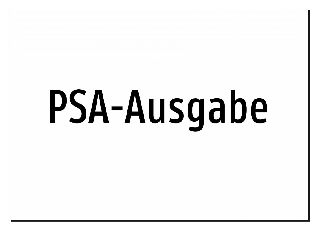 PSA-Ausgabe – Aluminiumschild A3: 420x297mm – Ohne Grafik, nur Text