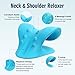 Neck Stretcher for Pain Relief, Neck and Shoulder Relaxer Cervical Traction Device Pillow for Muscle Relax and TMJ Pain Relief (Blue)