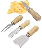 Juego de 4 cuchillos para queso, pizza y postre