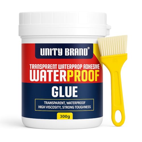 Crack Seal Glue 300gm with Brush Transparent Waterproof Resin Epoxy for Roof Leakage Crack Seal Agent Roof Water Leakage Solution Water Proof Glue for Waterproofing (300 GM / 1 PACK)