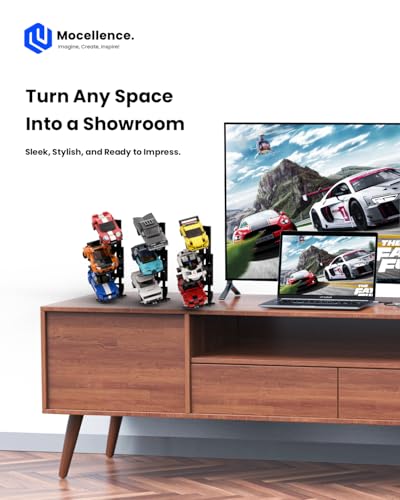 Display Stand for Lego Speed Champion Cars (1 Pack), Upgraded 3-Layer Stand for Lego Car 76917 76908 76918 76915 76914 76907 76901 76902 and More, Display Building Kit for Kids, Boys and Girls