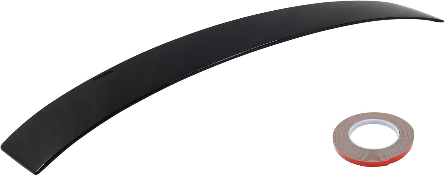 IKON MOTORSPORTS, Rear Window Roof Spoiler Compatible with 1997-2003 BMW 5 Series E39 4-Door Sedan, AC Style Painted #668 Jet Black ABS Plastic Top Roofline Windshield Visor Spoiler Wing