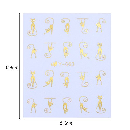 30Sheets Gold Silver Nail Art Water Transfer Decals Metallic Nail Stickers Butterfly Lace Flower Dream Catcher Feather Nail Decorations #TOP5