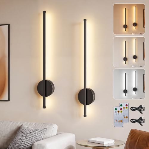 Image of Rechargeable Wall Lights Wireless, Remote Control Dimmable 60cm for Decor