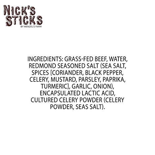Nick's Sticks 100% Grass-Fed Beef Snack Sticks | Made In The Usa | Gluten Free | Paleo, Keto, Whole30 Approved | No Soy, Antibiotics Or Hormones (12 – 1.7Oz. Packages Of 2 Sticks) #TOP6