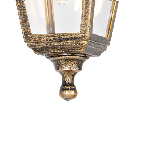 Suspension 1 lumière L 150 mm Doré Laiton Classique Antique éclairage extérieur
