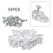 Plastic Glass Panel Clips with Screws 50 Pack, Transparent Cabinet Door Retainer Clips for 3-4mm Glass Thickness, Mirror Mounting and Wall Fixing Hardware Kit
