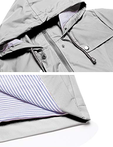 Image of LOMON Raincoat Women Waterproof Long Hooded Trench Coats Lined Windbreaker Travel Jacket S-XXL