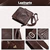 Leathario Sacoche Homme Sac en Cuir Sac rétro Sac Vintage Cartable pour Hommes Sac Porte épaule #3
