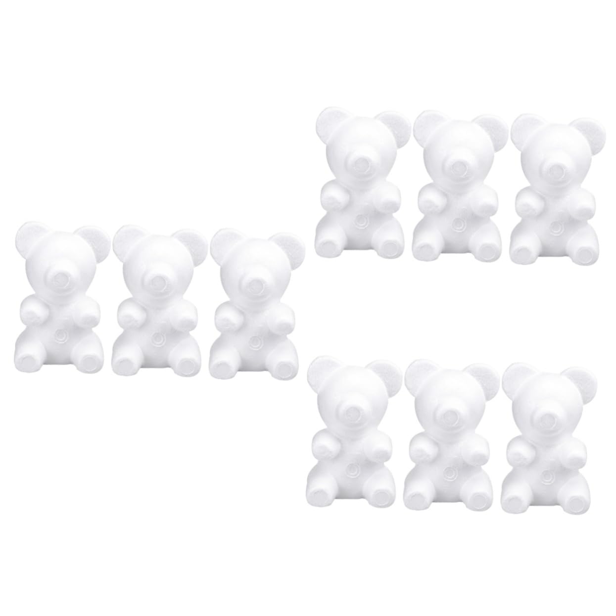 STOBOK 9pezzi Orsetto Polistirolo per Decorazioni Fai da Te Mould Bianco per Progetti Artigianali e Decorazioni da Scrivania