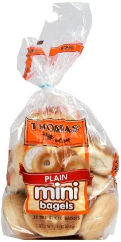 Thomas' Mini Plain Pre-sliced Bagels 15 Oz 2 Packs by Thomas