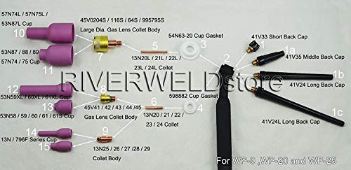 Image of RIVERWELD TIG Torch Collets 13N20 .020 inch & 0.5mm Consumables 10pcs