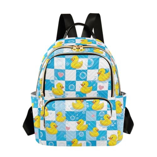 Sac à dos daypack bleu matelassé M à motif de vague pour femme, idéal pour le shopping