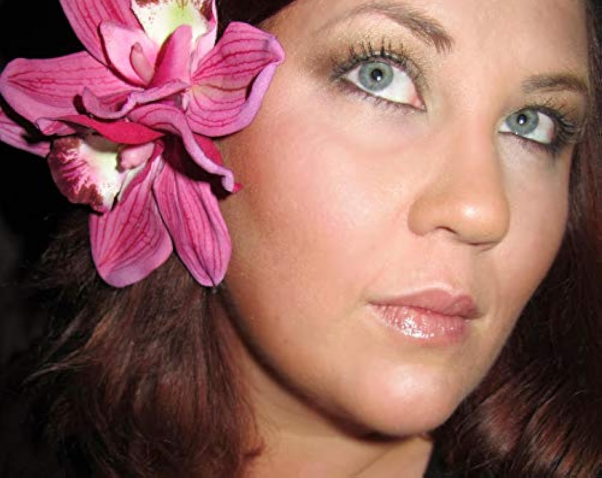 Large Pink Cymbidium Orchid Hair Flower Clip
