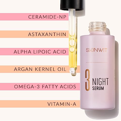 SKINWIT - Replenishing Night Serum – Visible Repair Antiaging Formula - The High Concentration of a Serum Boosted by the Deep Moisturizing Power of a Face Oil - 1.52 oz