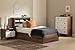 South Shore Furniture Yodi Bookcase Headboard, Twin, Natural Walnut