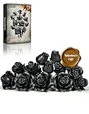 iATOM Black Rose Bouquet Building Set, 12Pcs Flower Botanical Collection Kit for Adult, Valentine's Day Gift for Her/Girlfriend/Mom/Wife/Couple, Gothic Vintage Home Office Table Centerpiece Decor