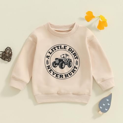 Thorn Tree Boys Sweatshirt Funny Tractor Printed Sweater Top Fall Long Sleeve Pullover2