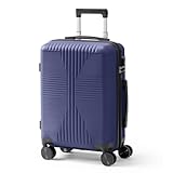 20'' Carry on Luggage with Spinner Wheel, Non TSA Lock, Lightweight PP Hardside Luggage, Small Carry on Suitcase, Dark Blue