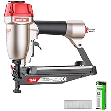 meite T64A 16 Gauge Finish Nailer with 500PCS Nails 1", Pneumatic Finish Nail Gun, Fits 16 Gauge Finish Nails 1-1/4" up to 2-1/2", Safety & Quick Release Nose, Lightweight Finishing Nail Gun