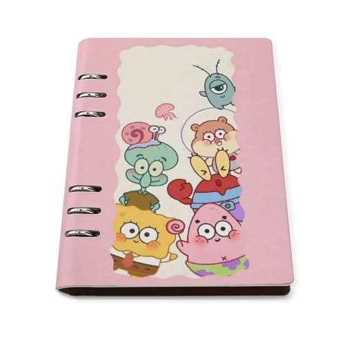 ノート スポンジボブ メモ帳 バインダーノート A5 6穴 90枚 てちょう ハードカバー メモ ンダー A5サイズ 横罫線 ??本 文房具 オフィス用品 ルーズリーフ 学生 キャンパス おしゃれ プレゼント 贈り物