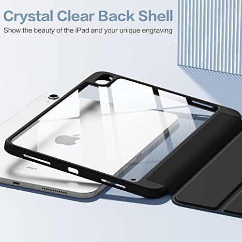 Image of Wenlaty Compatible with iPad (A16) 11th Generation Case 11 Inch 2025, for iPad 10th Generation Case 10.9 Inch 2022 with Pencil Holder, Trifold Stand Protective Clear Back Shell, Auto Wake /Sleep, Black