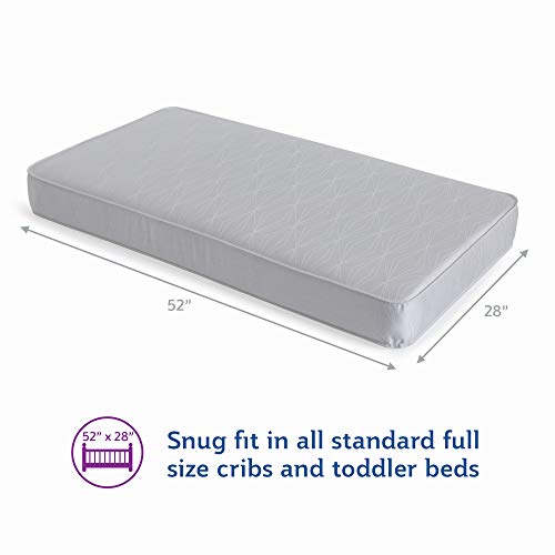 Sealy Posturepedic Grace 2-Stage Waterproof Baby Crib And Toddler Mattress - Hybrid Coil & Foam Design - Made In Usa, 52"X28" #TOP1