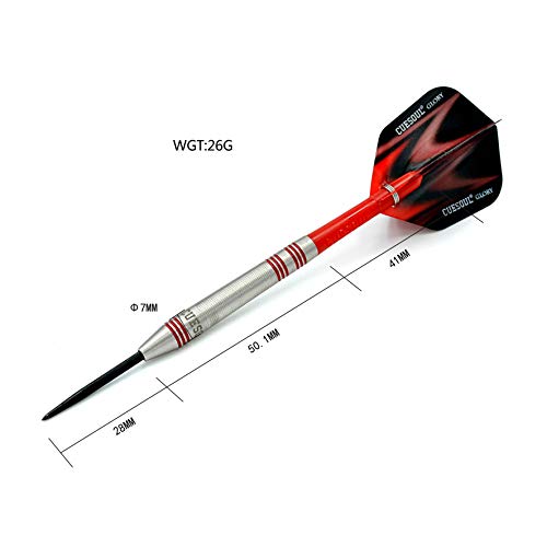 CUESOUL Glory 85% Tungsten 26g Steel Tip Dart Set-Red line Colored