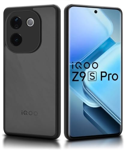Image of WOW IMAGINE Translucent Hybrid Back Case Cover for iQOO Z9s Pro 5G | Vivo T3 Pro 5G Smoked Matte Back | Shock Proof 360 Degree Protection | Protective Hard Case - Matte Black