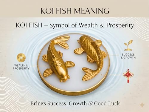 Image of Koi Fish Karma Chakra Selenite Plate with 2 Golden Koi Fish for Wealth and Good Luck | Natural Selenite Energy Charging Plate for Vastu Feng Shui Spiritual Home Decor Gift