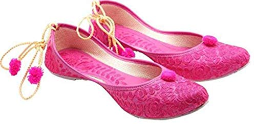 Faishon Craft Punjabi Jutti for Women's & Girls-9UK (Pink)-picture-27