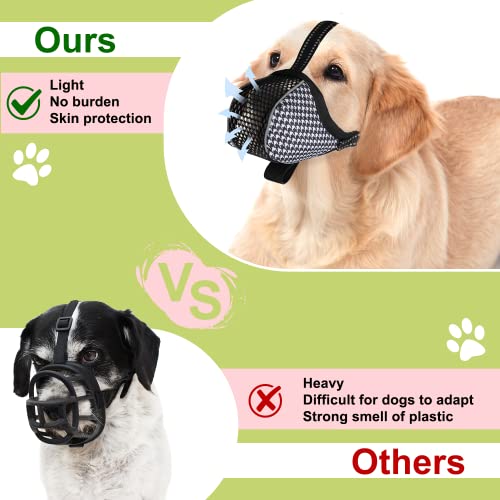 Dog Muzzle, Soft Dog Muzzle For Large Dogs Mask Anti Biting Chewing Licking Breathable No Bark Muzzle Mesh Printed Full Coverage Muzzle With Anti-Falling Accessory For Small Medium Large Sized Dog Xl #TOP2