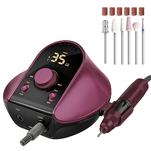Jefferbell Professional Nail Drill Machine Manicure Pedicure Kit Electric Nail Art File Drill Nail Drill Set Nail Art File Drill Nail Care Manicure Drill for Acrylic Nails Remove Gel Polish Poly