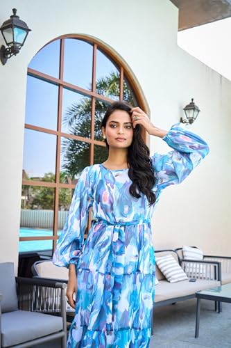 SARINKU blue georgette dress – image 3