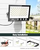 Sararoom 100W LED Flood Light Outdoor - 10000LM Outside Security Lights, 6500K Daylight White Floodlight with 156 LED Beads, IP66 Waterproof LED Spotlight for Garden Balconie Garage Warehouse - Image 6