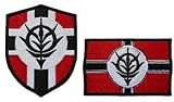 2Pcs Principality of Zeon Flag Military Tactical Embroidered Patches Armband Backpack Badge with Hook Backing for Clothing Patch (q1)