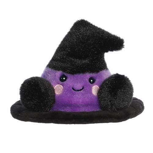 Aurora® Spooky Palm Pals™ Rowena Witch Hat™ Stuffed Animal - Fun Collectible Plush for Kids and Adult Collectors - Perfect for Halloween Decorations and Gifts - Black 4 Inches