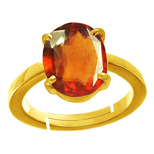 Bague Hessonite 11.25 Ratti en Panchdhaatu dorée et réglable pour homme et femme